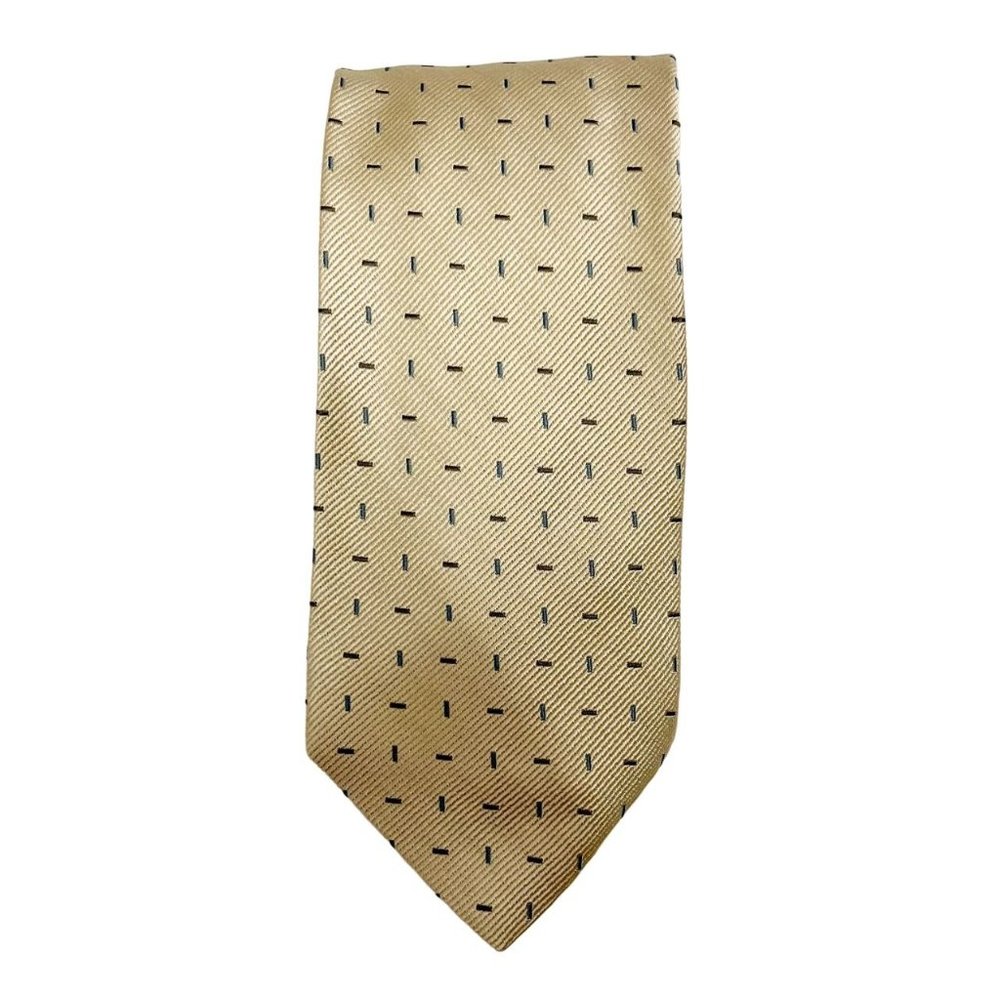 Armani Collezioni Champagne Jacquard Silk Tie Made in Italy